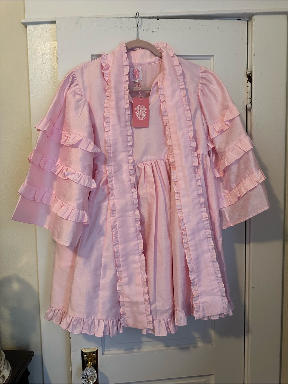 Pink Ruffle Bow Mini Dress - Picture 4 of 7